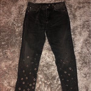 Black Grommet Jeans